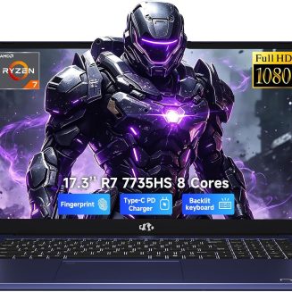 NIMO 17.3 FHD Light Gaming AI-Laptop, 8 Cores AMD Ryzen 7 16GB DDR5 1TB SSD