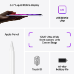 Apple iPad mini (6th Generation): A15 Bionic, 8.3-inch Liquid Retina Display, 64GB, Wi-Fi 6 + 5G Cellular, 12MP front/12MP Back Camera, Touch ID, All-Day Battery Life – Starlight - Image 3