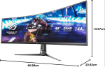 ASUS ROG Strix XG49VQ 49” Curved Gaming FreeSync Monitor 144Hz Dual Full HD HDR Eye Care with DP HDMI Black - Image 4