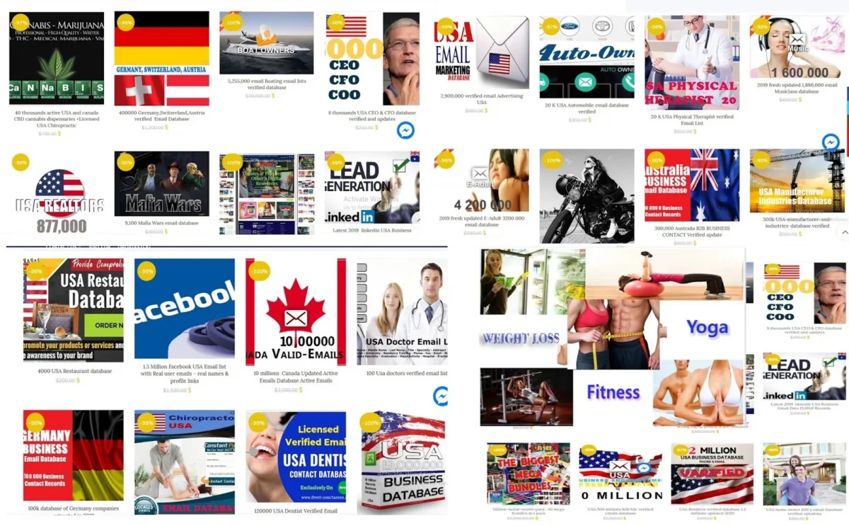 Niches EMAIL Lists Database Leads