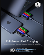 LISEN USB C to USB C Cable, 240W C to C Cable Fast Charging [6.6FT, 2 Pack] Type C Charger Fast Charging USBC to USBC Cable for iPhone 17 16 15 Pro Max iPad MacBook Neo Air Pro Samsung S26 S25 Ultra - Image 3
