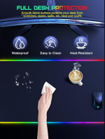 Wireless Charging RGB Gaming Mouse Pad – Extra Large Desk Mat | 35.4" × 15.8" | Black - Image 3