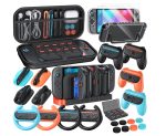 32-in-1 Accessories Bundle for Nintendo Switch 2,Family Games Kit: Carrying Case,Charging Dock for Joycon Switch 2 Controller,Tempered film,Steering Wheels,Grips,Protective Cover