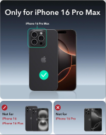 ESR for iPhone 16 Pro Max Phone Case with Stand, 23ft Military-Grade Drop Protection with Camera Control, Shock-Absorbing Rugged Cover, Compatible with MagSafe Accessories, Cyber Series, Black - Image 2
