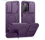 SURITCH for Samsung Galaxy A17/A26 5G Case, Compatible with MagSafe, Shockproof Bumper Cover Slim Magnetic Protective Cases with Camera Cover & Adjustable Metal Kickstand for Galaxy A17/A26 5G, Purple