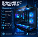 Gaming PC Desktop Liquid Cooled - Ryzen 7 8700F up to 5.0GHz, GeForce RTX 4060 Ti, 16GB DDR5 RAM, 1TB NVME, WiFi 6 & BT 5.4, 9× ARGB Fans, Windows 11, Mechanical Keyboard & Mouse - Image 2
