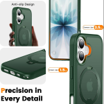 Magnetic Case for iPhone 17, 360° Rotating Ring Stand [Military-Grade Drop Protection] Non-Slip Anti-Fingerprint Phone case with Enhanced Grip, for Hands-Free Video, Work, Travel - Green - Image 4