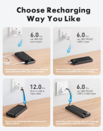 charmast 20000mAh Portable Charger with Built in Cables, 22.5W Travel Power Bank Fast Charging, USB C Cell Phone Battery Pack for iPhone 17/16/15/14/13/12 Series, iPad, Samsung, Android, Tablet - Image 4