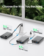 Portable Charger 10000mAh Power Bank,40% Smaller with 4 Built-in Cables,LED Display Compact and Battery Pack with Multiple USB Ports,Travel Charger for iPhone,Android and Other Devices - Image 4