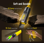 AOHI USB4 2.0 Cable with LED Display 6.6ft, 240W PD3.1 Fast Charging, 80Gbps Data Transfer, Dual 8K Display, The Future Adonis USB C Cable for MacBook Pro/iPhone 17 Pro Max/Galaxy/SSD/Docking, Yellow - Image 5