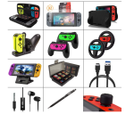 Orzly Accessory Bundle Kit designed for Nintendo switch Accessories Geeks and Oled console users Case and Screen protector, Joycon grips and Wheels for enhanced games play and more - Jet black - Image 2