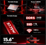 FUNYET 15.6" Gaming Laptop 2026 – AMD Ryzen 7 6800H, 24GB DDR5 RAM, 1TB SSD, Windows 11 Pro - Image 2