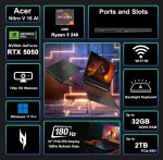 Acer Nitro V 16 AI Gaming Laptop Ryzen 5 RTX 5050 16GB 180Hz - Image 2