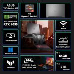 ASUS TUF Gaming A16 Laptop – AMD Ryzen 7 7445HS, RTX 4050, 16GB RAM, 512GB SSD | 16" WUXGA 144Hz Gaming Laptop | Windows 11 Pro | Black - Image 3
