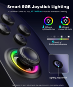 Gammeefy Switch 2 Controller – Hall Effect Joysticks & Enhanced Grip – One Piece Switch Joypad Replacement Switch 2 Pro Controller with 8-Color RGB Lighting, Turbo, Macros - Black, 7.9" - Image 3