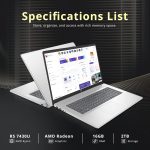 HP 17.3 Touchscreen Laptop Ryzen 5 7430U 16GB RAM 1TB SSD Windows 11 - Image 3