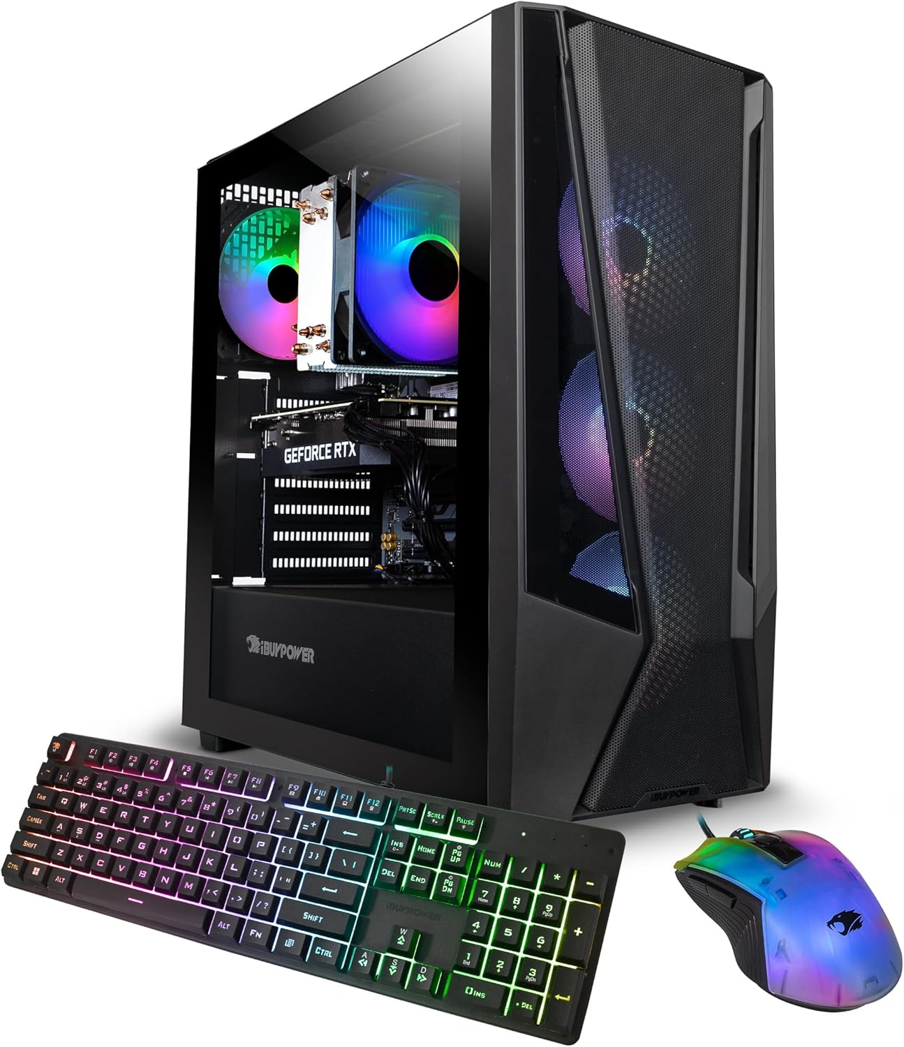 iBUYPOWER Trace Mesh Gaming PC Desktop Computer Intel Core i7 14700F CPU, NVIDIA GeForce RTX 4060 8GB GPU, 32GB DDR5 RGB 5600MHz RAM, 2TB NVMe SSD, Windows 11 Home Advanced,Keyboard,Mouse - TMI7N4601