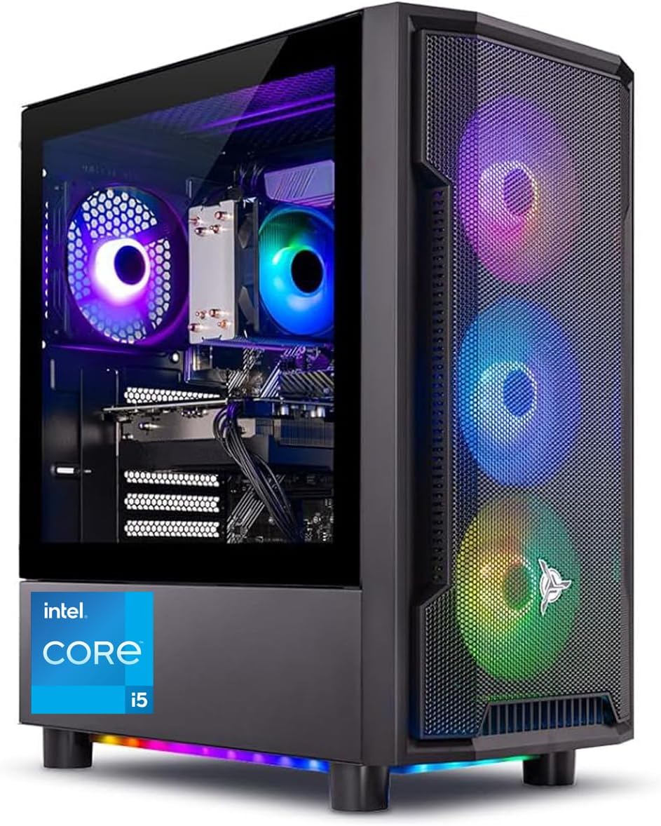 Skytech Gaming Shadow Desktop PC, Intel i5 13400F 2.5 GHz (4.6GHz), NVIDIA RTX 4060 8GB, 2TB NVMe SSD, 32GB DDR5 RAM 5200 RGB, 650W Gold PSU, Wi-Fi, Win 11