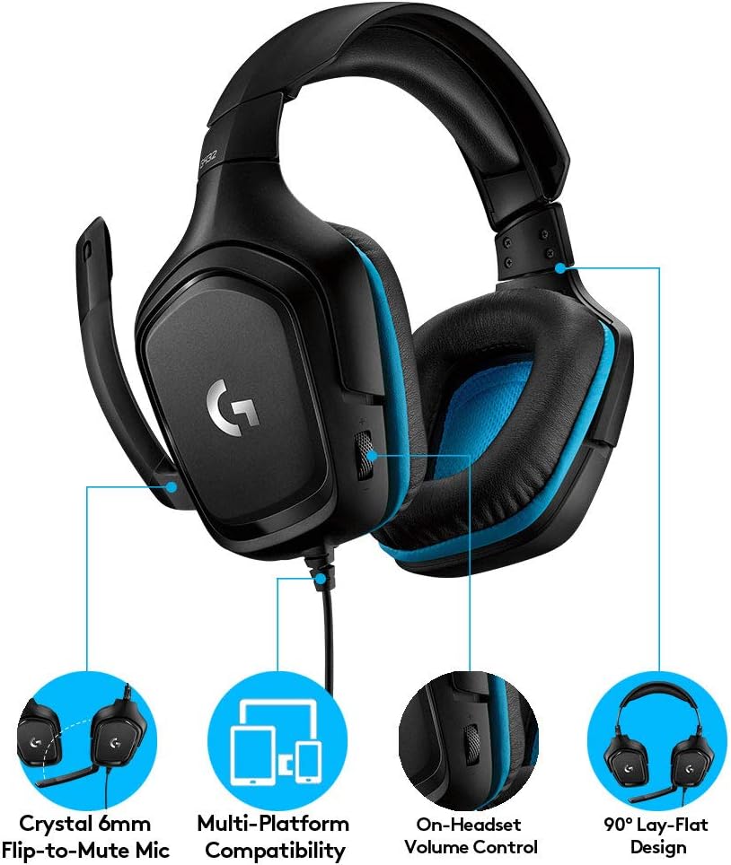 Logitech G432 Wired Gaming Headset - Black - Image 6