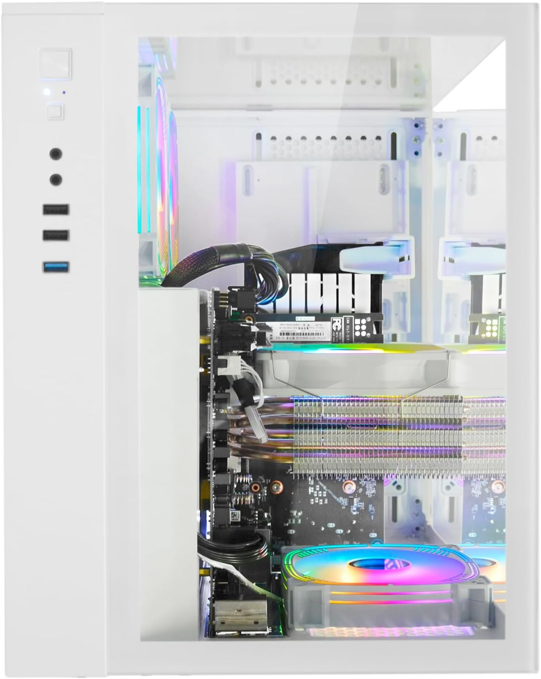 LXZ Gaming PC Desktop Core I7-14700KF, RTX 4070 12G, 32G DDR5 RAM, 1TB NVME SSD, WiFi 6 Prebuilt Tower Computer for Home and Office (White) - Image 6