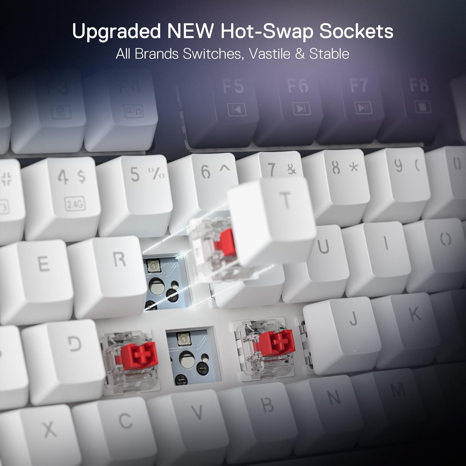 Redragon K673 PRO Wireless 81-Key RGB Gasket Gaming Keyboard, Scroll Knob - Image 6