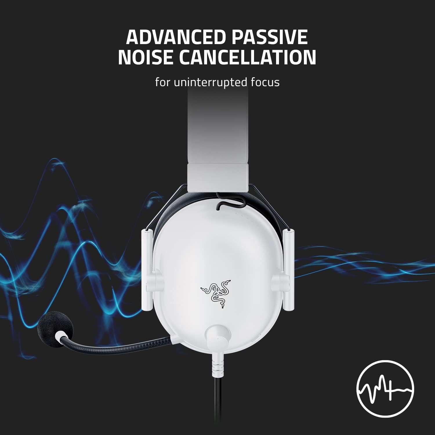 Razer BlackShark V2 X Gaming Headset for PC, 3.5mm Audio Jack, White - Image 5