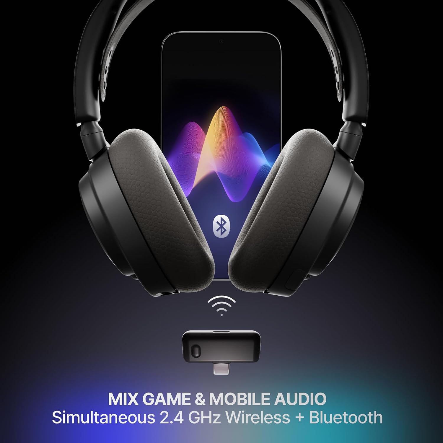 SteelSeries Arctis Nova 7 Wireless Gen 2 Gaming Headset - Real-Time App Control, 50+ HR Play, Neodymium Drivers, Mix 2.4GHz/Bluetooth, PC, PS5, PS4, Switch 1/2, Mobile - Black - Image 3