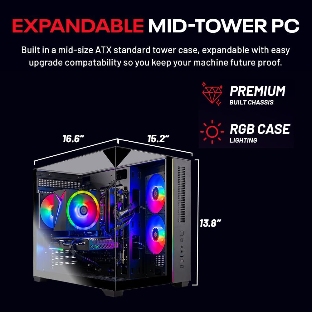 Skytech Gaming Crystal Gaming PC, AMD Ryzen 7 5700 3.7GHz, NVIDIA RTX 5060, 1TB NVMe SSD, 32GB DDR4 RAM 3200, 650W Gold PSU, Wi-Fi, Win 11, Desktop - Image 8