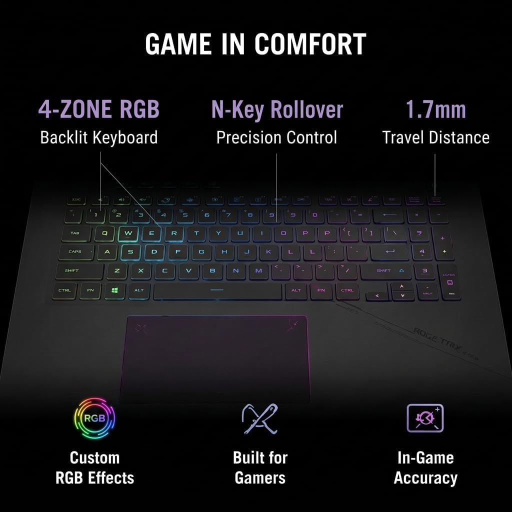 ASUS ROG Strix G18 Gaming Laptop, 18” 2.5K 240Hz Nebula Display, Intel Core Ultra 9 275HX, GeForce RTX 5060, 32 GB DDR5-5600, 1 TB SSD, Wi-Fi 7, Windows 11 Pro, RGB Backlit KB, ROG Cooling, Gaming PC - Image 9