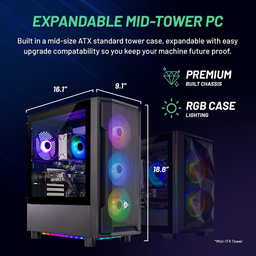 Skytech Gaming Shadow Desktop PC, Intel i5 13400F 2.5 GHz (4.6GHz), NVIDIA RTX 4060 8GB, 2TB NVMe SSD, 32GB DDR5 RAM 5200 RGB, 650W Gold PSU, Wi-Fi, Win 11 - Image 6