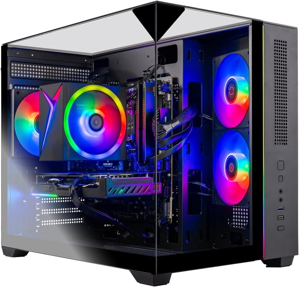 Skytech Gaming Crystal Gaming PC, AMD Ryzen 7 5700 3.7GHz, NVIDIA RTX 5060, 1TB NVMe SSD, 32GB DDR4 RAM 3200, 650W Gold PSU, Wi-Fi, Win 11, Desktop