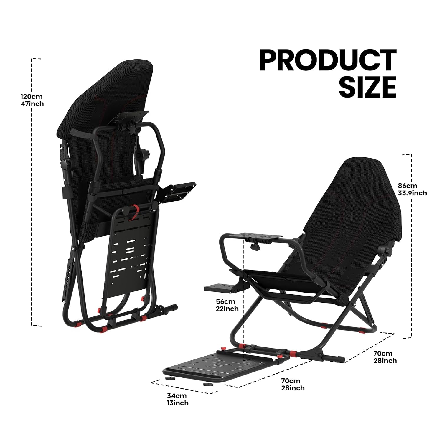 RACGTING Foldable Sim Racing Cockpit for Logitech Thrustmaster MOZA - Image 6