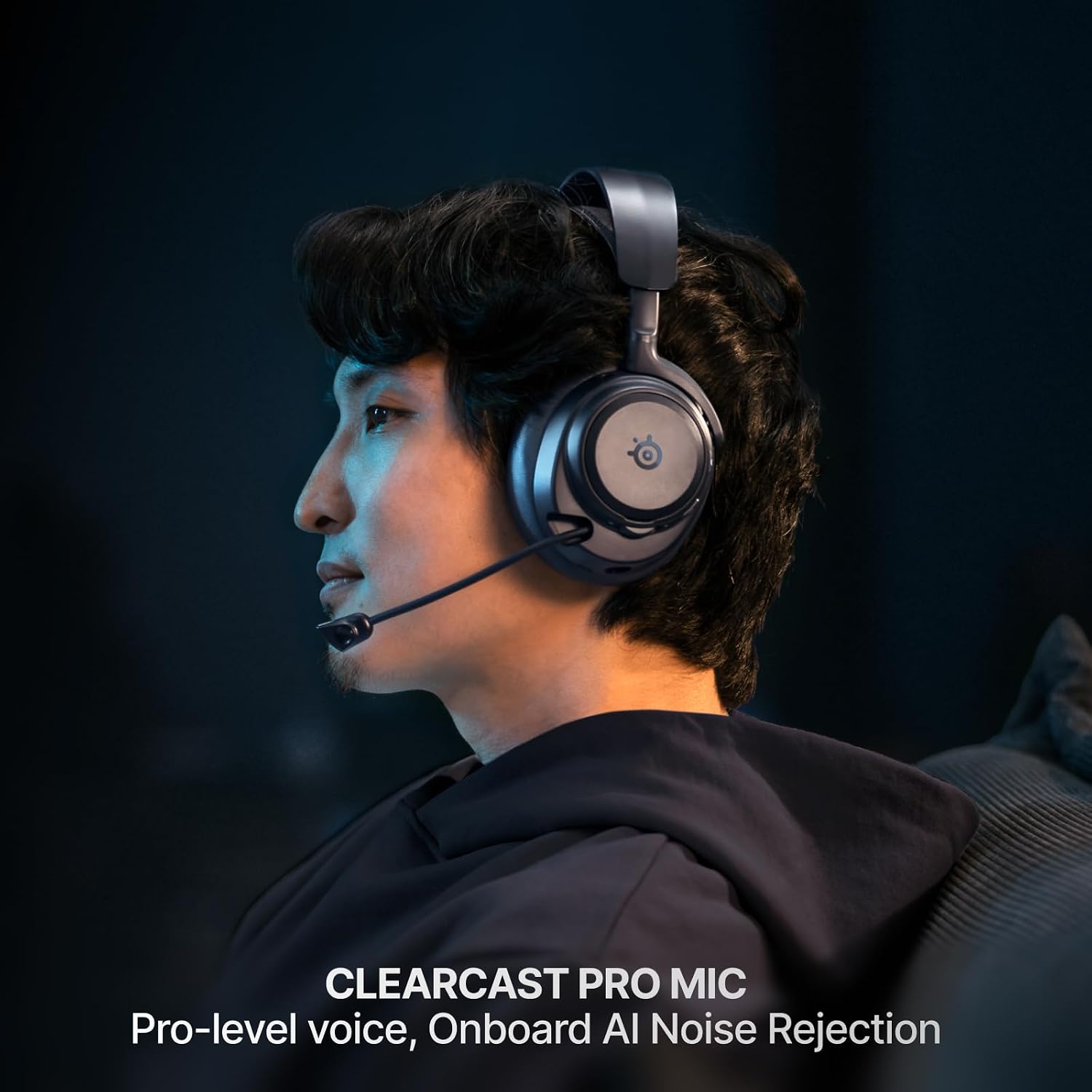 SteelSeries Arctis Nova Pro Omni - Hi-Res Wireless Gaming Headset, 96kHz/24bit, ANC, ClearCast Pro Mic, AI Noise Rejection, Mobile App, Mix 2.4GHz + BT, OmniPlay PC+PlayStation+Xbox - Midnight Blue - Image 4