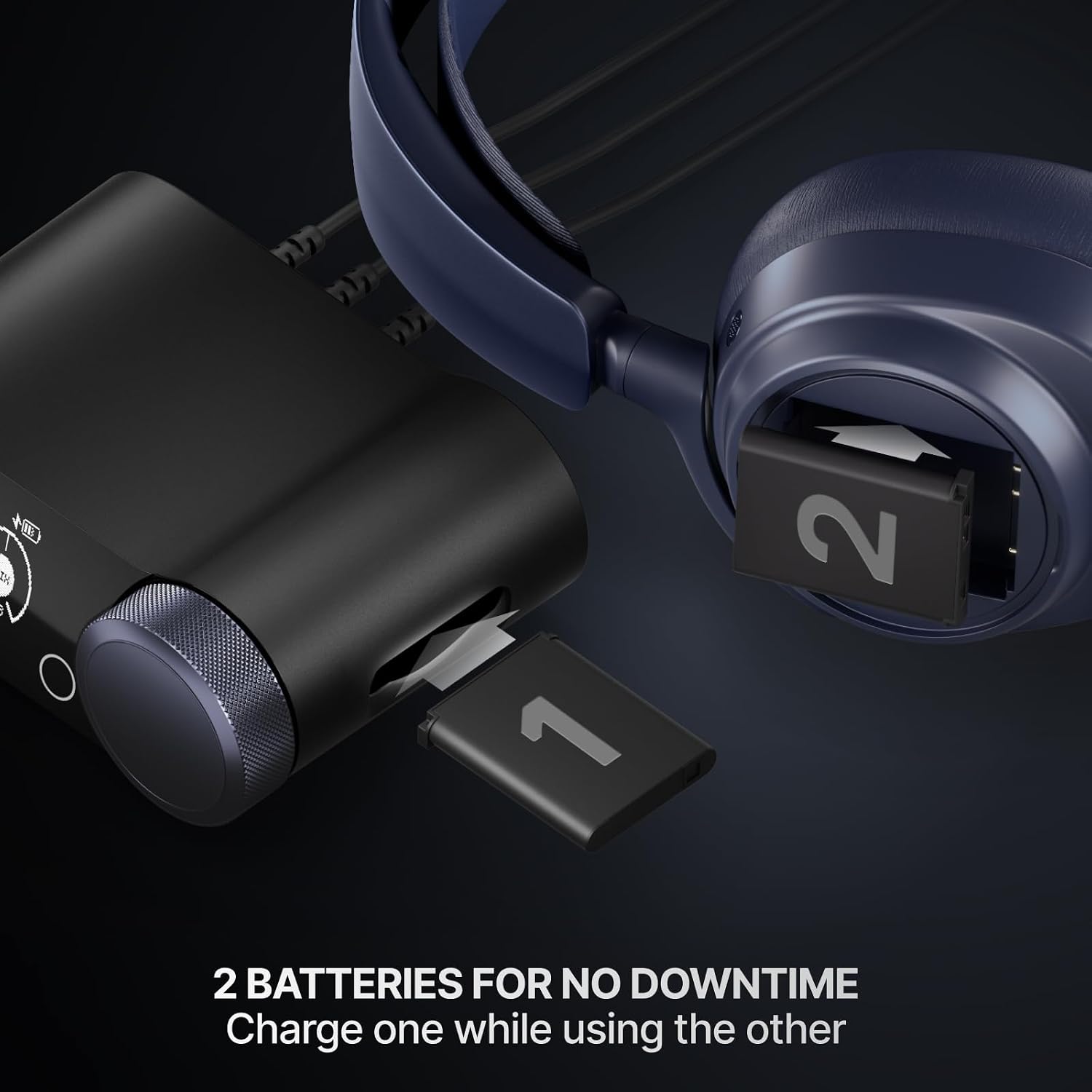 SteelSeries Arctis Nova Pro Omni - Hi-Res Wireless Gaming Headset, 96kHz/24bit, ANC, ClearCast Pro Mic, AI Noise Rejection, Mobile App, Mix 2.4GHz + BT, OmniPlay PC+PlayStation+Xbox - Midnight Blue - Image 6