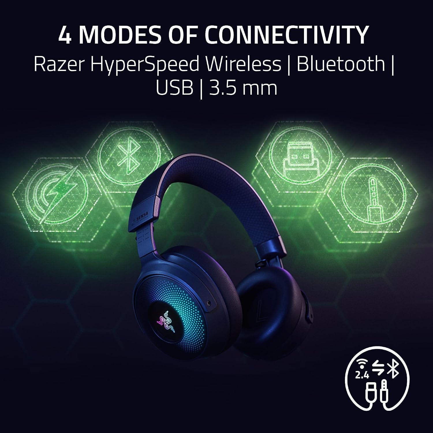 Razer Kraken V4 Pro Wireless Gaming Headset w/OLED Control Hub - Image 6