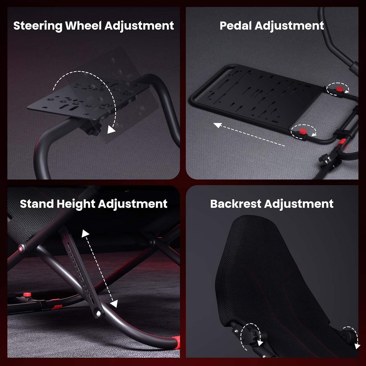 RACGTING Foldable Sim Racing Cockpit for Logitech Thrustmaster MOZA - Image 4