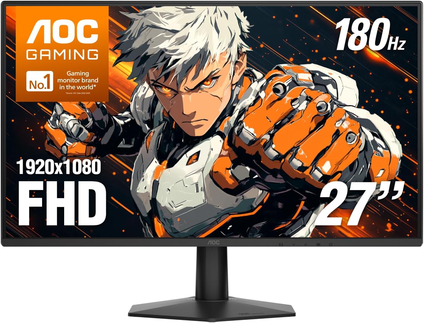 AOC 27 Inch Gaming Monitor FHD 180Hz Fast IPS 0.5ms HDR, 27G51F2