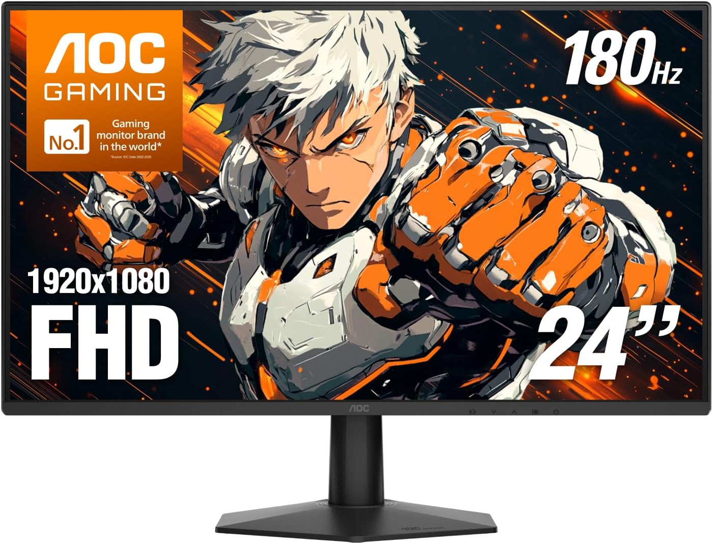 AOC 24 Inch Gaming Monitor FHD 180Hz Fast IPS 0.5ms HDR, 24G51F2