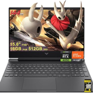 HP Victus 15 Gaming Laptop 15.6" FHD IPS 144Hz AMD 6-core Ryzen 7 7445HS 16GB RAM 512GB SSD GeForce RTX 4050 Backlit USB-C DTS:X Ultra Wi-Fi 6 Win11 ICP Hub