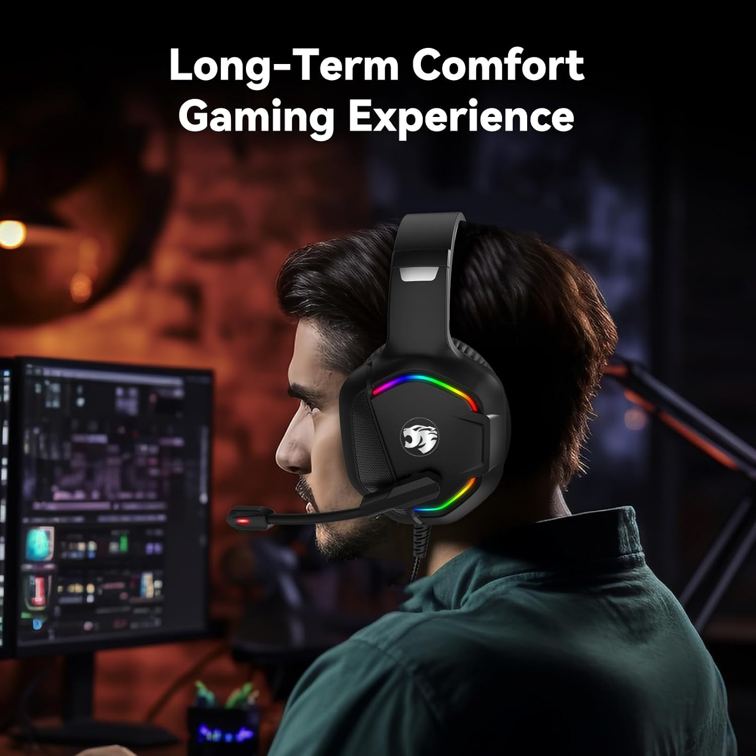 IMYB A36 Gaming Headset with Mic Stereo Headphones for Pc, PS5, Xbox - Image 4
