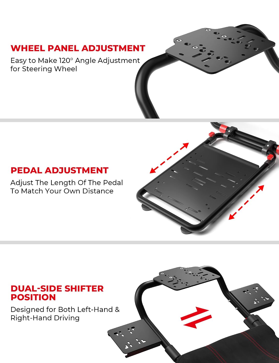 RACGTING Racing Simulator Cockpit for G920 G29 G923, Foldable Racing Simulator for Thrustmaster T248X T248 T300 T150 458 TX PS5 PS4 PC (Black) - Image 4