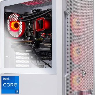 Skytech Gaming Archangel Gaming PC Desktop – Intel Core i7 12700F 2.1 GHz, NVIDIA RTX 4060, 1TB NVME SSD, 16GB DDR4 RAM 3200, 600W Gold PSU, 240mm AIO, 11AC Wi-Fi, Windows 11 Home 64-bi,White