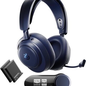 SteelSeries Arctis Nova Pro Omni - Hi-Res Wireless Gaming Headset, 96kHz/24bit, ANC, ClearCast Pro Mic, AI Noise Rejection, Mobile App, Mix 2.4GHz + BT, OmniPlay PC+PlayStation+Xbox - Midnight Blue
