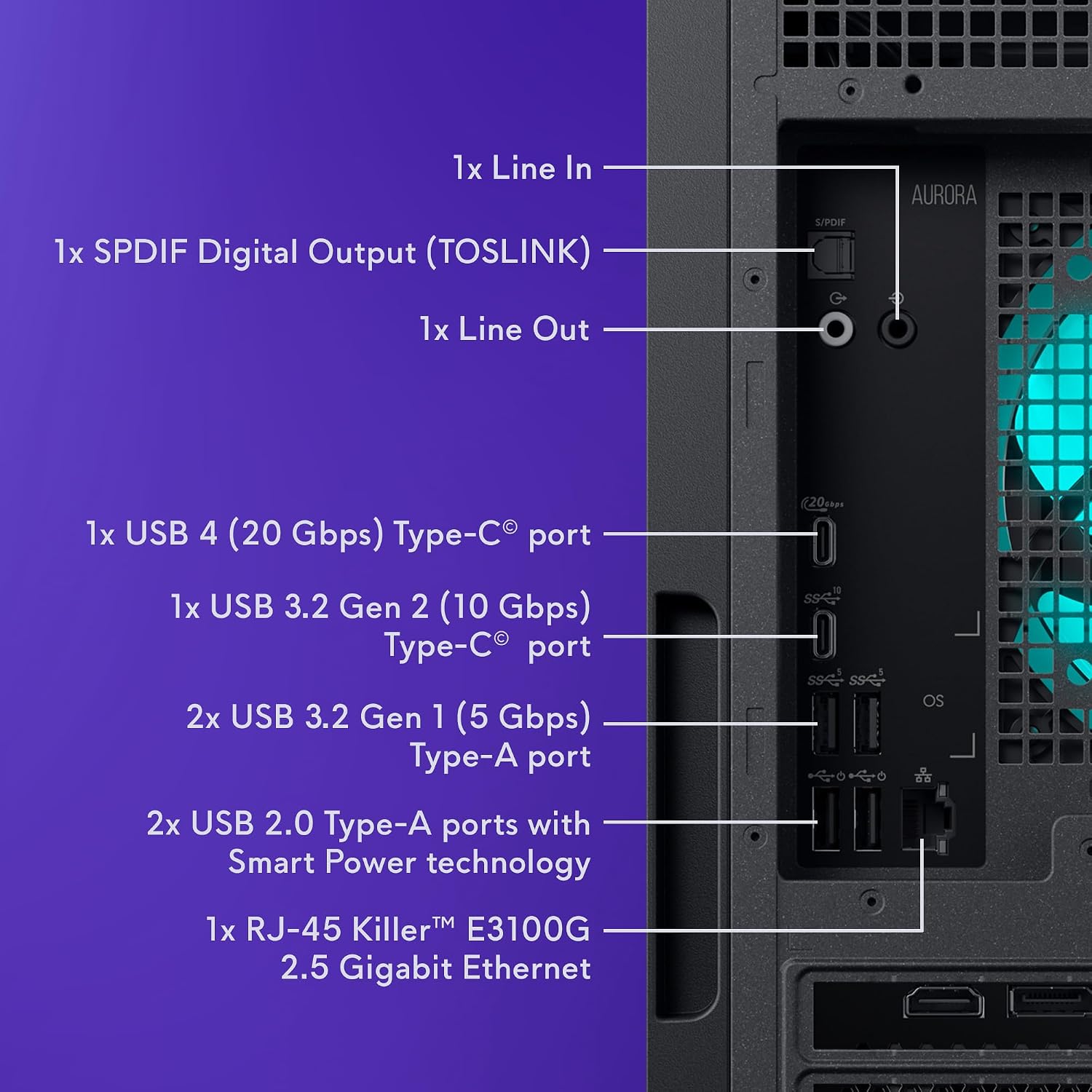 Alienware Aurora Gaming Desktop, RTX 5080, Intel Core Ultra 9 285 - Image 14