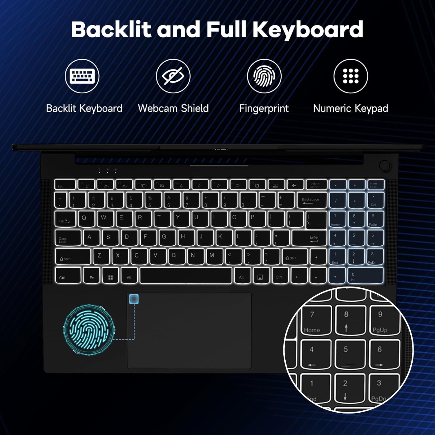 NIMO 15.6" IPS FHD-Light Gaming-Laptop,AMD Ryzen 5 6600H 16GB DDR5 RAM 256GB SSD (Beat i5-1335U, 6 Cores Up to 4.5GHz) AMD Radeon 660M GPU-Computer with 100W Type-C Backlit Keyboard Fingerprint - Image 6