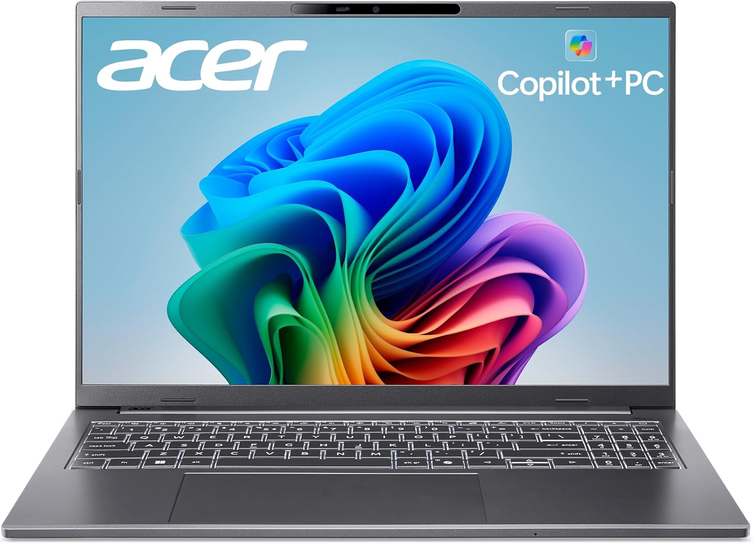 Acer Aspire 16 AI Copilot+ PC | 16" WUXGA 120Hz 100% sRGB Display | Snapdragon X | NPU: 45 Tops - GPU: Up to 1.7 TFLOPs | 16GB LPDDR5X | 512GB PCIe Gen 4 SSD | Wi-Fi 7 | A16-11M-X0LW