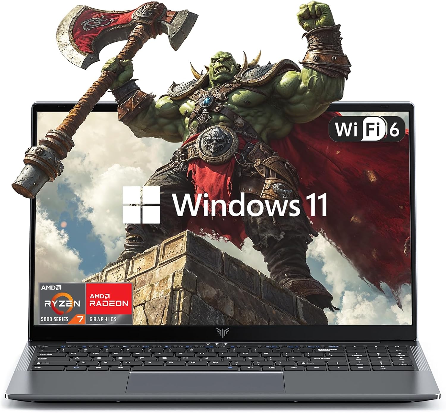 KAIGERR Laptop Computer AMD Ryzen 7 5700U Windows Laptops 15.6-in IPS 16GB DDR4 512GB NVMe SSD Backlit & Numeric Input WiFi 6 HDMI Type-C USB3.2 Windows 11 Webcam 3.5mm Audio Office Laptops