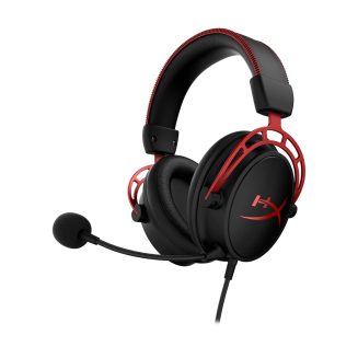 HyperX Cloud Alpha - Gaming Headset, Dual Chamber Drivers, Legendary Comfort, Aluminum Frame, Detachable Microphone, Works on PC, PS4, PS5, Xbox One, Xbox Series X|S, Nintendo Switch and Mobile – Red