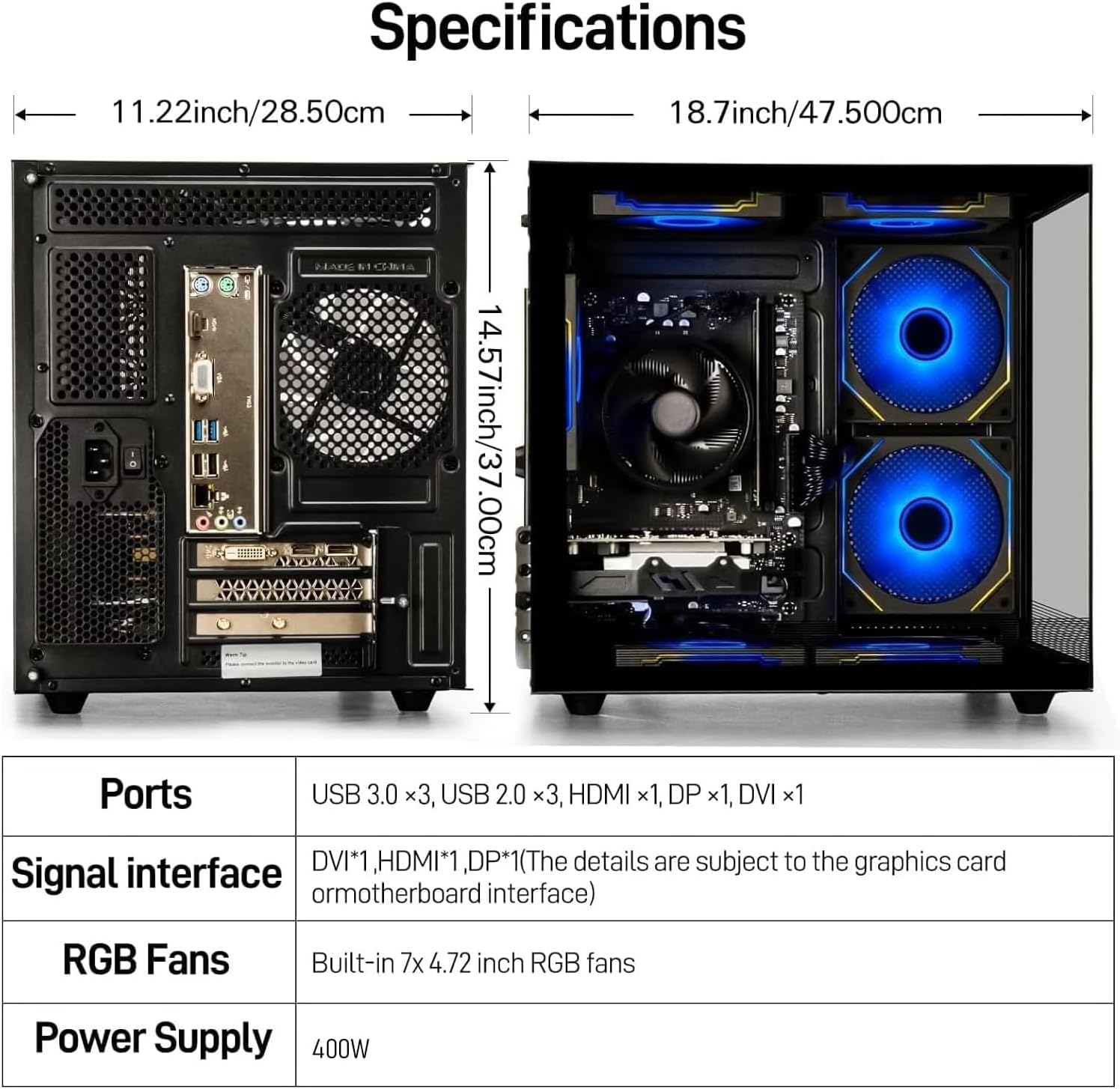 suevery Prebuilt Desktop Computer Gaming PC Black - Image 6