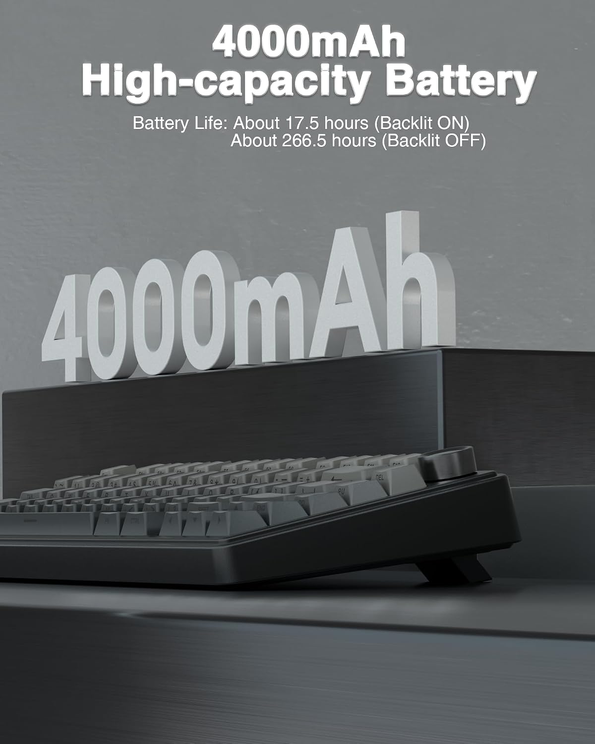AULA F75 Pro Wireless Mechanical Keyboard,75% Hot Swappable Custom Keyboard with Knob,RGB Backlit,Pre-lubed Reaper Switches,Side Printed PBT Keycaps,2.4GHz/USB-C/BT5.0 Mechanical Gaming Keyboards - Image 7